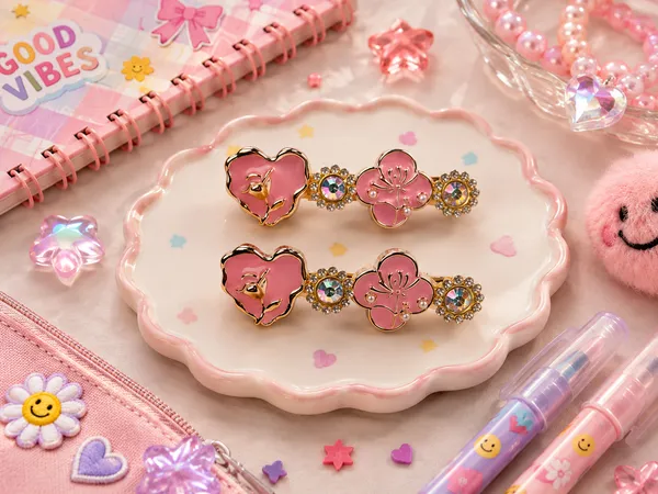Pink_Floral_Decorative_Hair_Clips_for_Women