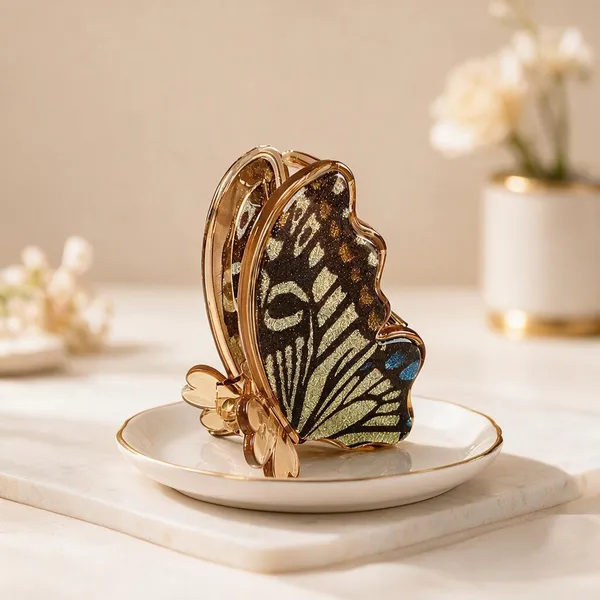 Gold_Acrylic_Embellished_Butterfly_Catch_Clip_For_Women