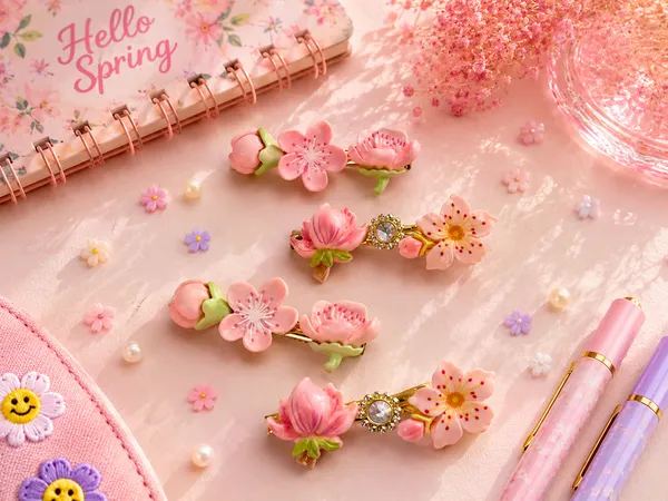 Pink_Floral_Decorative_Hair_Clips_for_Women