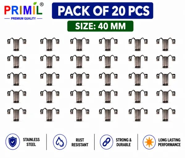PRIMIL_Premium_Quality_Stainless_Steel_Solar_Panel_Water_Drain_Clips_(40_mm,_Pack_of_20).