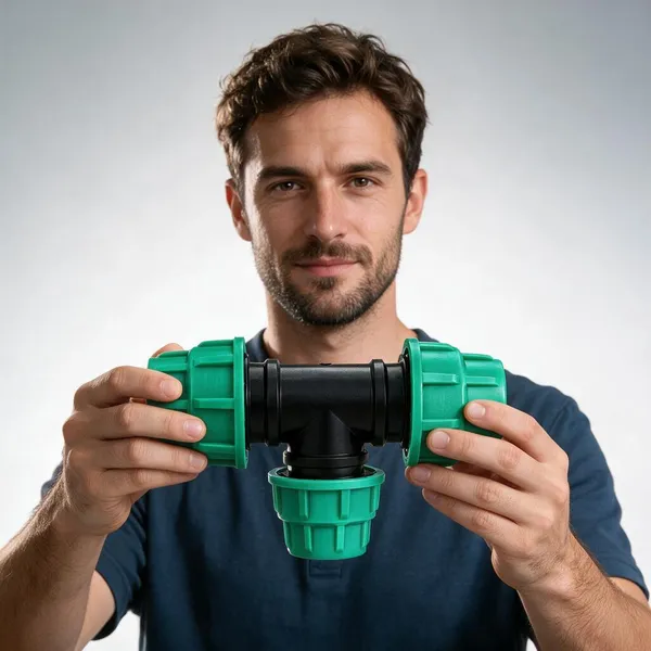 PREMIUM_QUALITY_HEAVY_DUTY_COMP_TEE_THREE_CAP_FOR_HDPE_PIPE_63MM