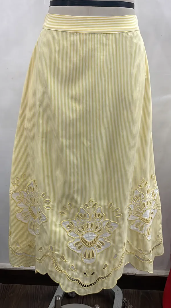 Yellow_Striped_Flared_Skirt_for_Women