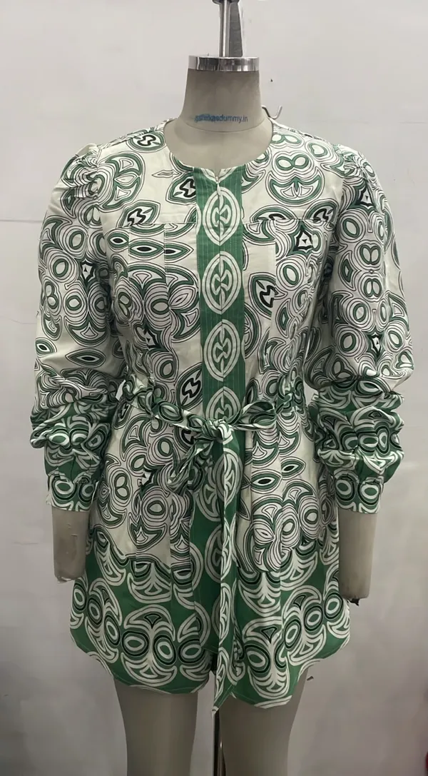 Green_Printed_Long_Sleeve_Romper_for_Women