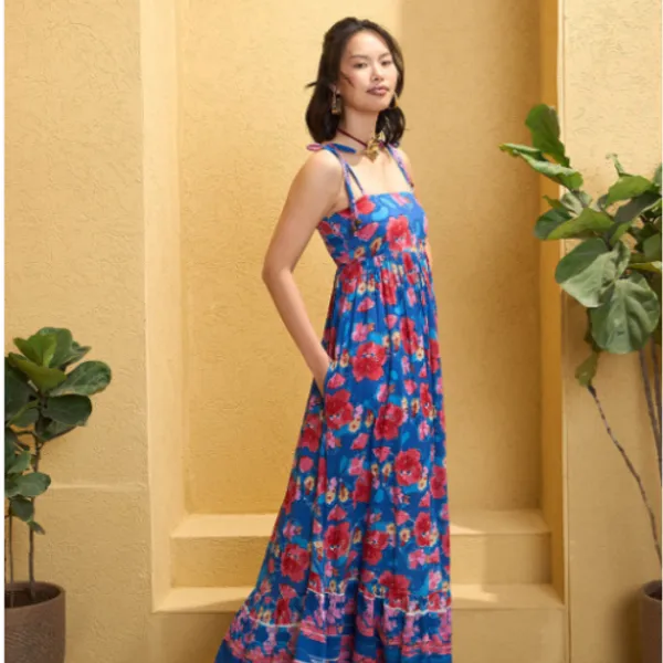 Women_Floral_Printed_Blue_Maxi_Dress