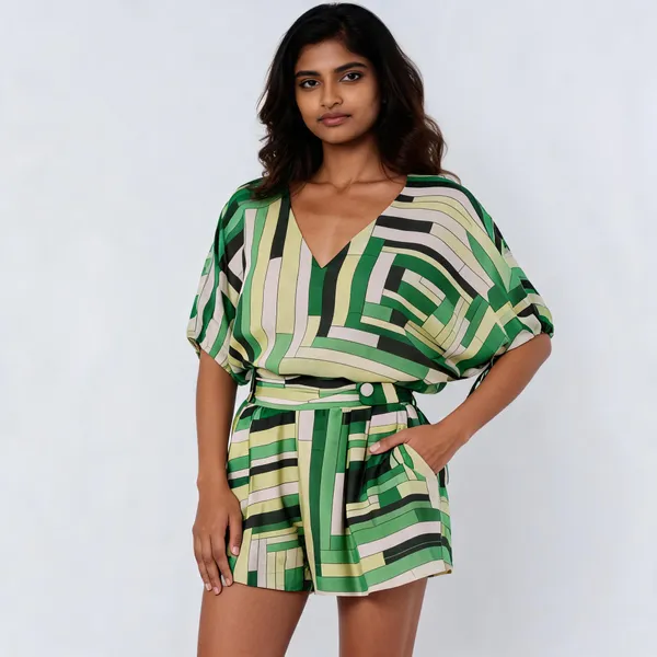 Multicolour_Viscose_Puff_Sleeve_Geometric_Print_Top_For_Women