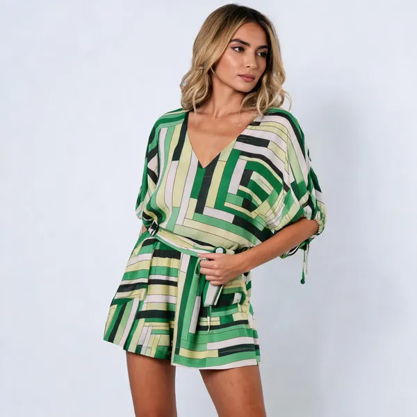 Multicolour_Viscose_Puff_Sleeve_Geometric_Print_Top_For_Women