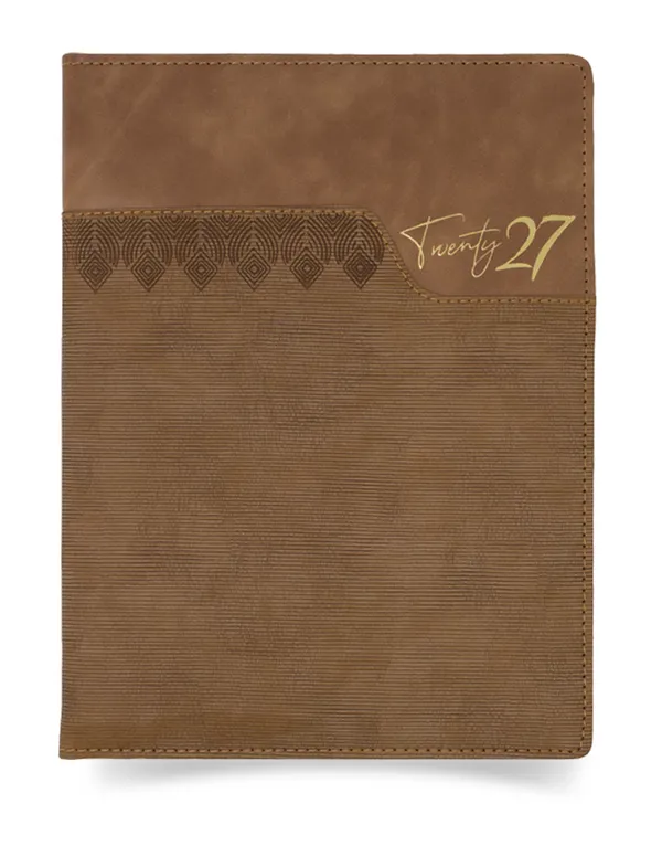 Brown_Textured_Hardcover_2027_Diary_365_Pages