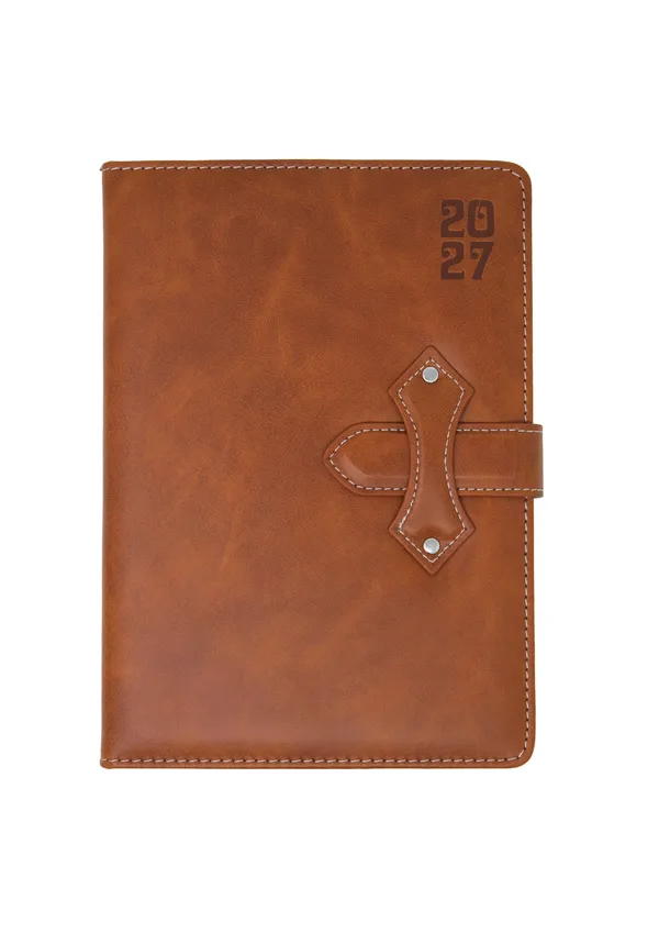 Brown_Pu_Textured_Strap_Closure_2027_Planner_Diary