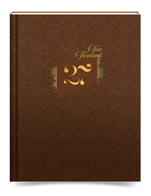 Brown_Embossed_Scrollwork_Hardcover_2027_Diary