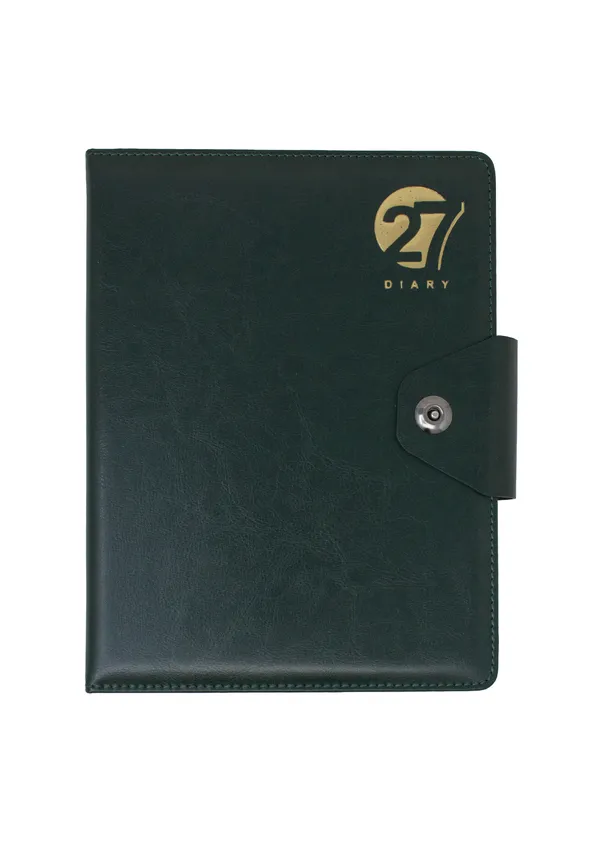 Green_Pu_Cover_2027_Snap_Closure_Ruled_Diary_365_Pages
