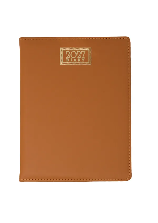 Brown_Pu_Stitched_Border_2027_Hardcover_Ruled_Diary