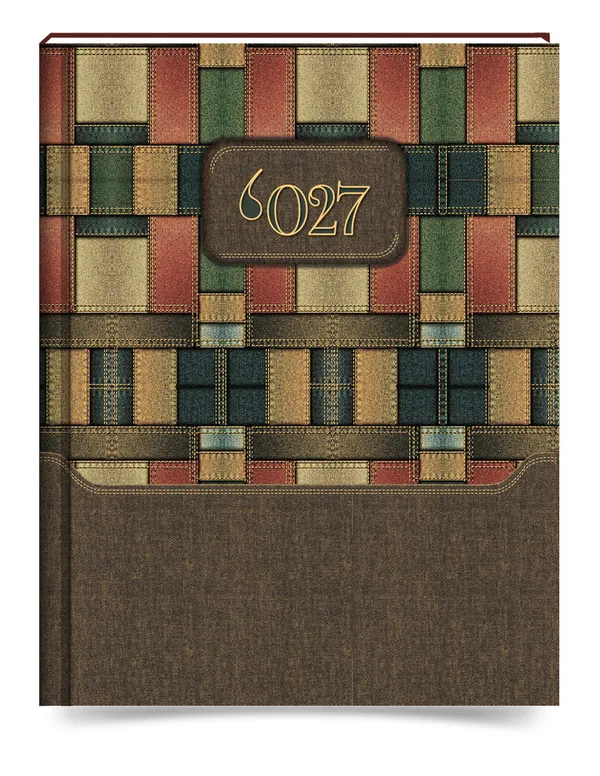 Brown_Geometric_Patchwork_Paper_Cover_2027_Ruled_Diary