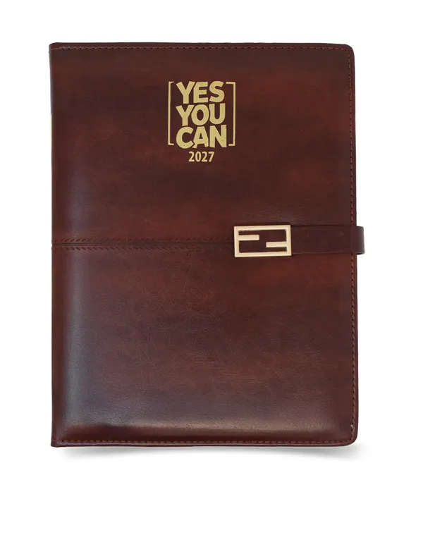 Brown_Pu_Cover_Strap_Closure_Motivational_2027_Diary