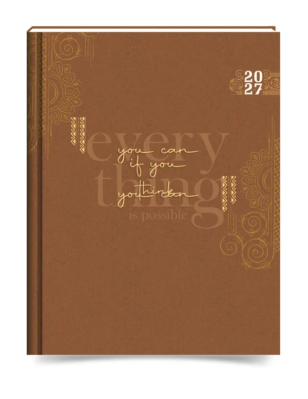 Brown_Hardbound_Gold_Motif_2027_Diary_365_Pages