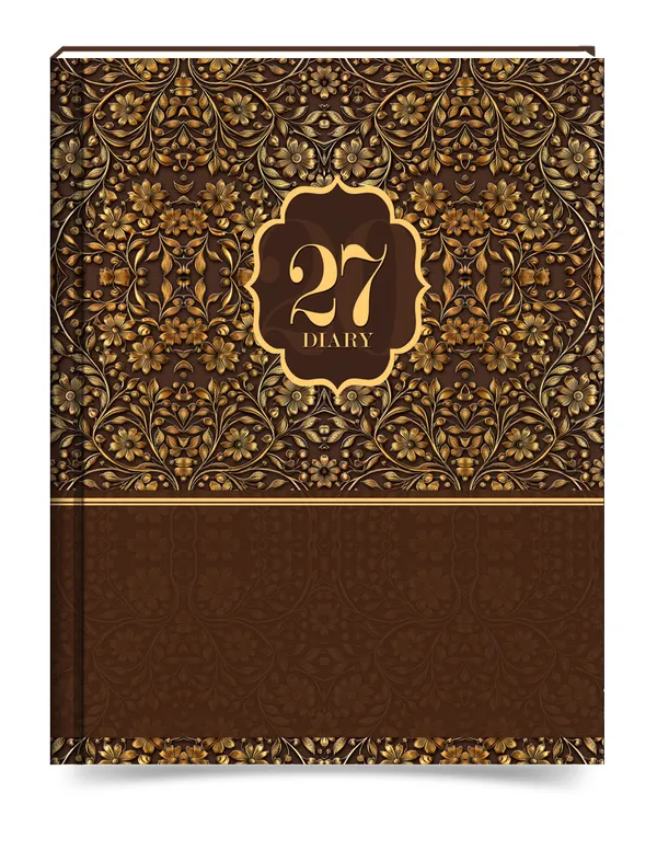 Brown_Floral_Hardcover_Ruled_Diary_365_Pages