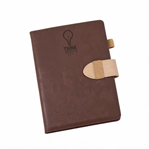 Brown_Pu_Cover_Think_Positive_Embossed_Elastic_Closure_Notebook