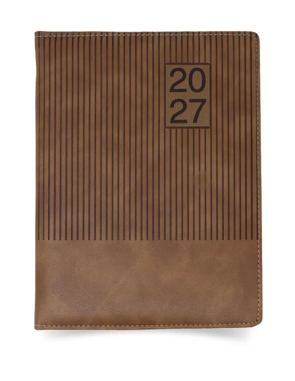 Brown_Vertical_Stripe_Pu_Cover_2027_Ruled_Diary