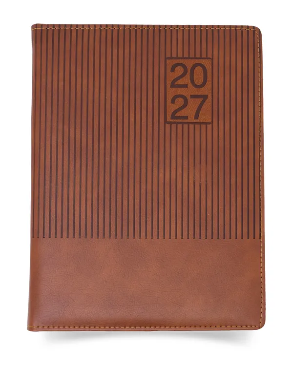 Brown_Stripe_Embossed_Pu_Cover_2027_Ruled_Diary