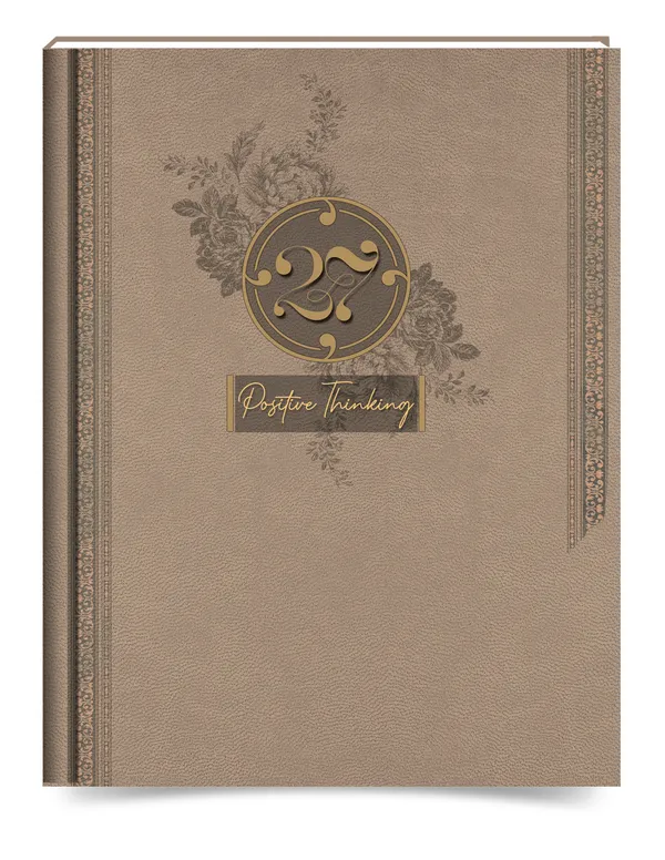 Tan_Floral_Positive_Thinking_Hardcover_Journal_365_Pages