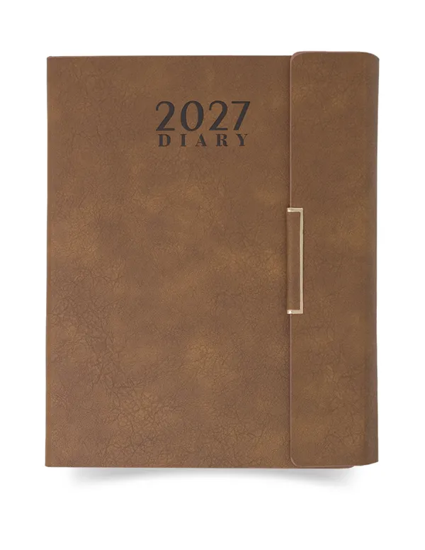 Brown_Pu_Textured_2027_Ruled_Diary_With_Side_Closure