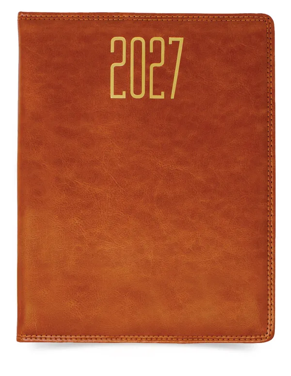 Brown_Leather_Look_2027_Diary_Planner_365_Pages
