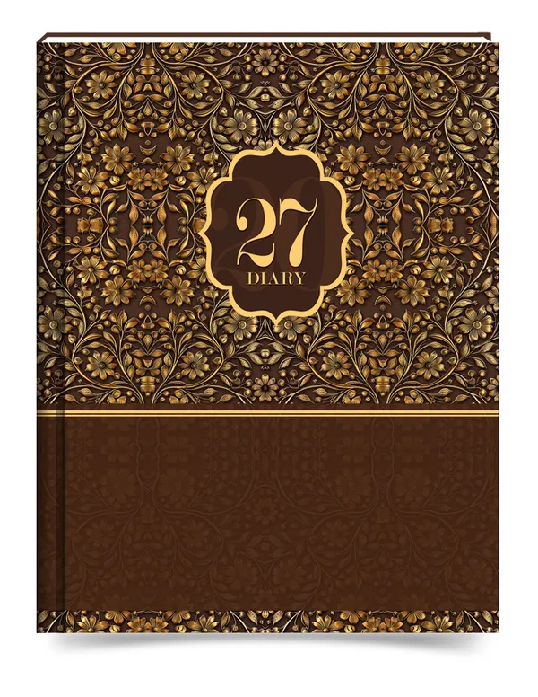 Brown_Floral_Hardcover_Ruled_Diary_365_Pages