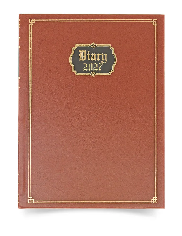 Brown_Hardcover_Gold_Border_2027_Diary_365_Pages