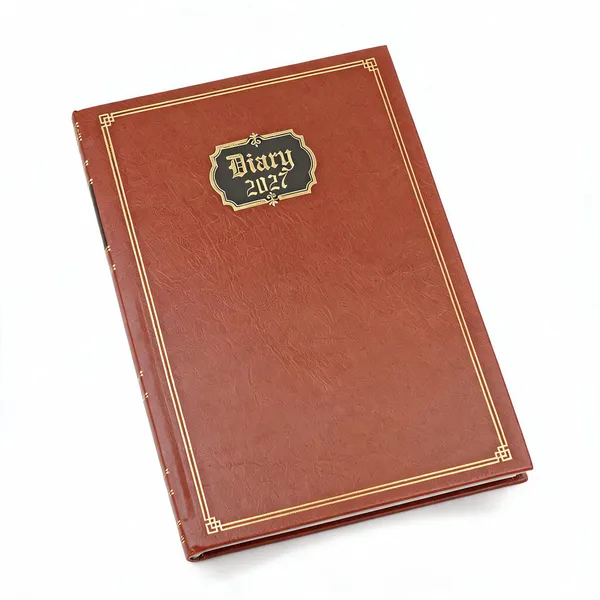 Brown_Hardcover_Gold_Border_2027_Diary_365_Pages
