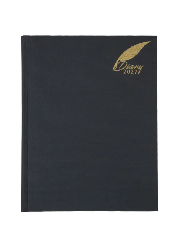 Black_Gold_Feather_Hardcover_2027_Diary_365_Pages