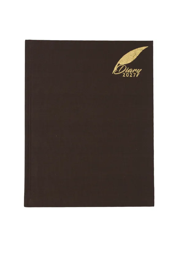 Brown_Gold_Feather_Hardbound_2027_Diary_365_Pages