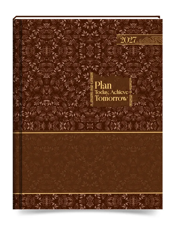 Brown_Floral_Print_Paper_Cover_2027_Planner_Diary