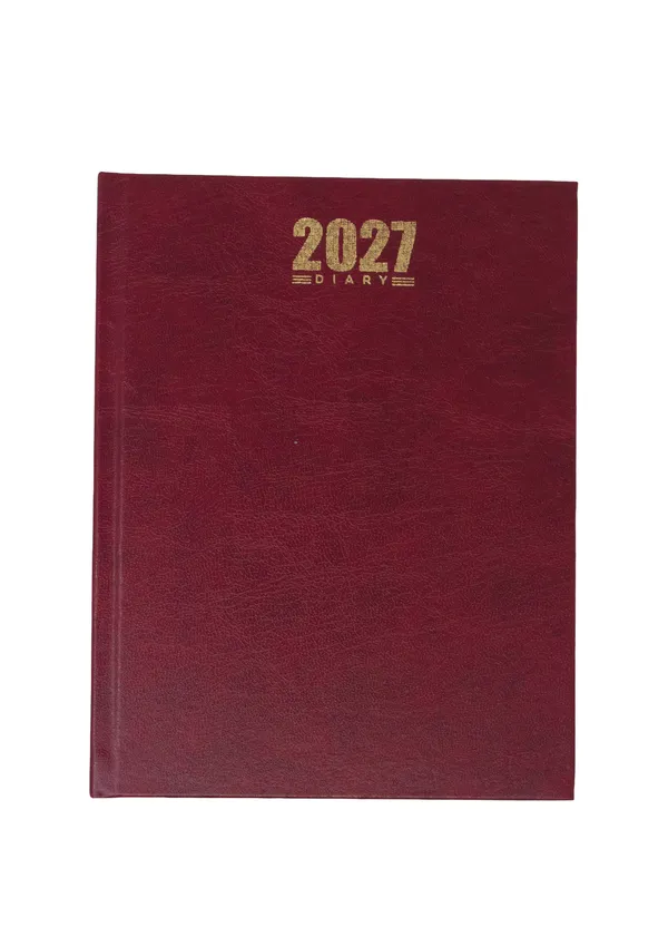 Maroon_Pu_Textured_Gold_Accent_2021_Ruled_Diary