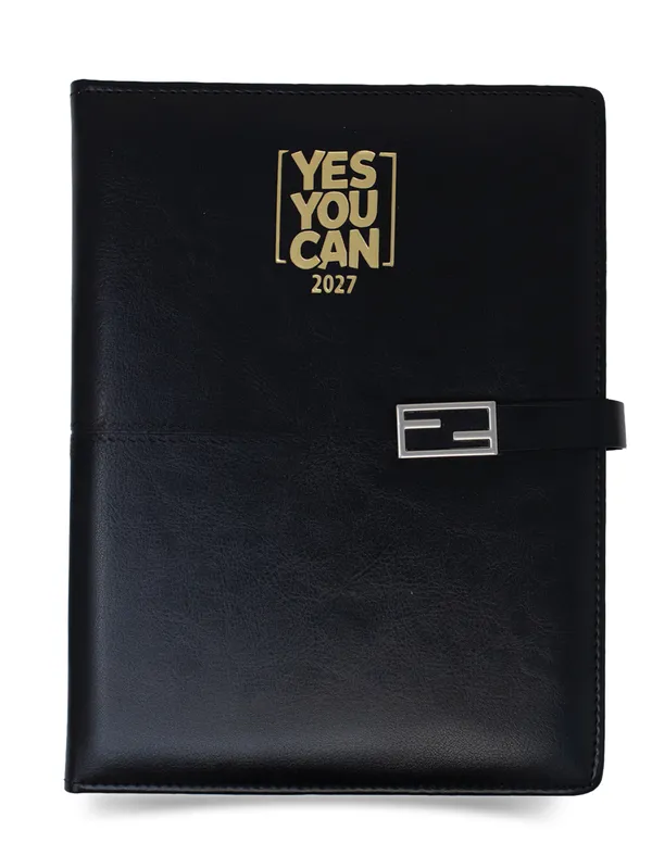 Black_Pu_Cover_Strap_Closure_Motivational_2027_Diary