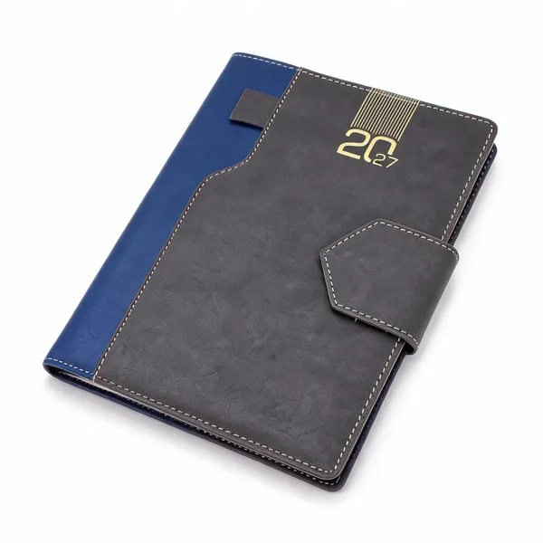 Black_Blue_Dual_Tone_Pu_Cover_Strap_Closure_2027_Diary