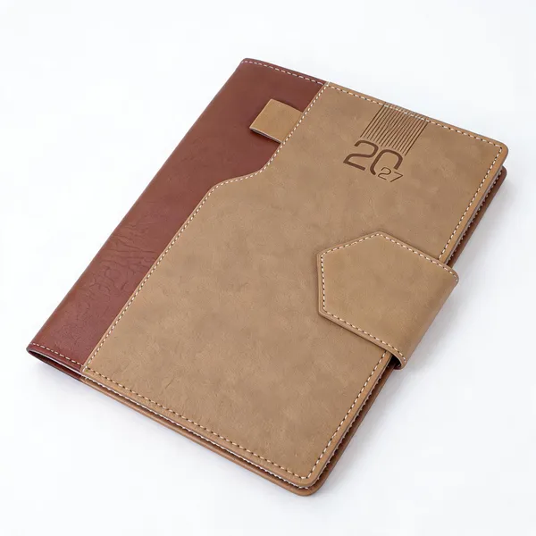 Brown_Tan_Dual_Tone_Pu_Cover_Strap_Closure_2027_Diary