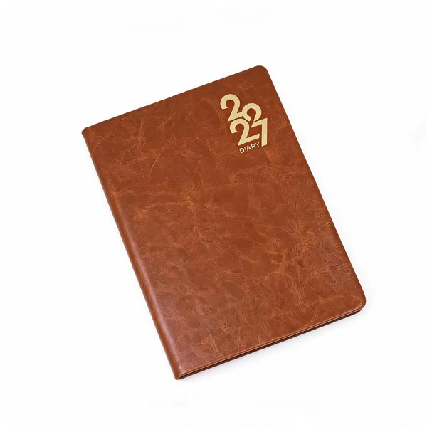 Brown_Pu_Textured_Gold_Accent_2027_Ruled_Diary