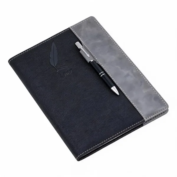 Black_Textured_Hardcover_Notebook_With_Pen_365_Pages