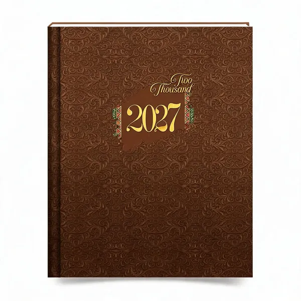 Brown_Embossed_Scrollwork_Hardcover_2027_Diary