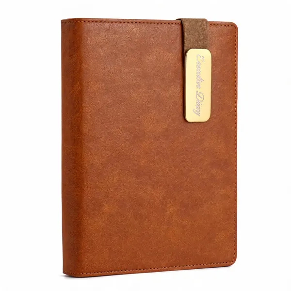 Brown_Pu_Cover_Decorative_Strap_Metallic_Plaque_Diary