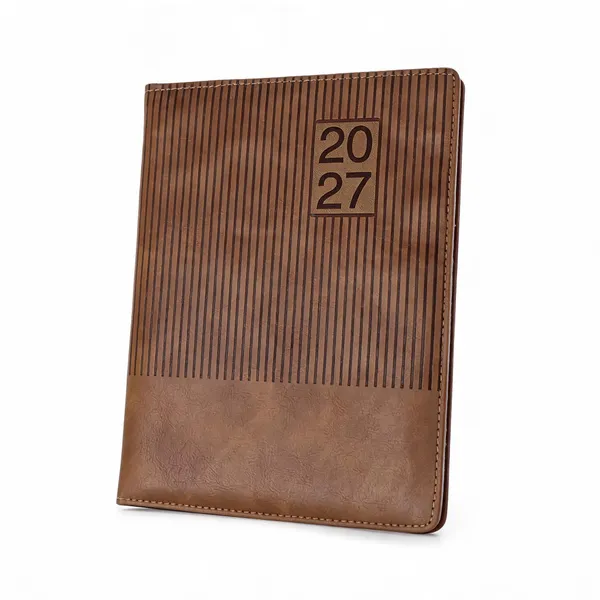Brown_Vertical_Stripe_Pu_Cover_2027_Ruled_Diary
