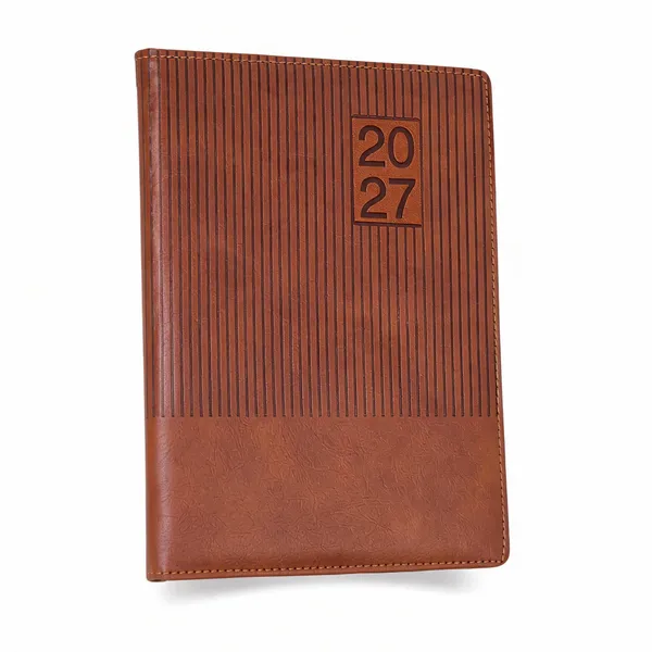 Brown_Stripe_Embossed_Pu_Cover_2027_Ruled_Diary