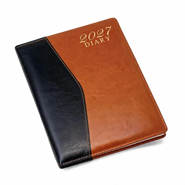 Black_Brown_Two_Tone_Curved_Panel_Hardcover_2027_Diary_365_Pages