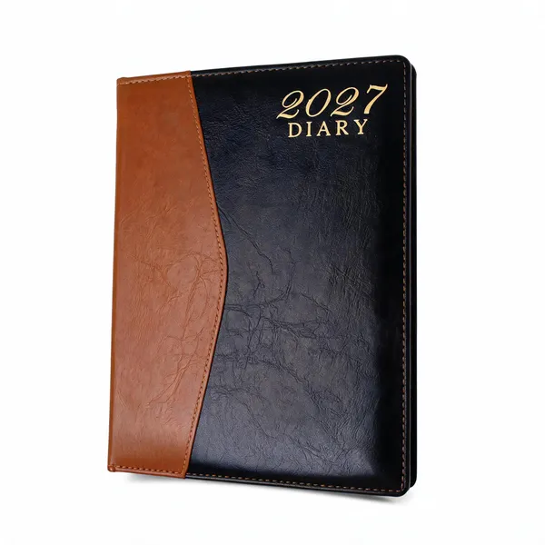 Black_Brown_Two_Tone_Leather_Look_2027_Diary_365_Pages