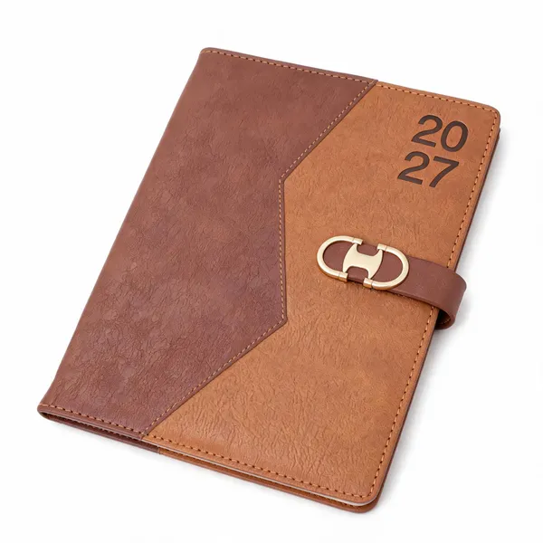 Brown_Pu_Cover_Two_Tone_Geometric_2027_Diary_With_Strap