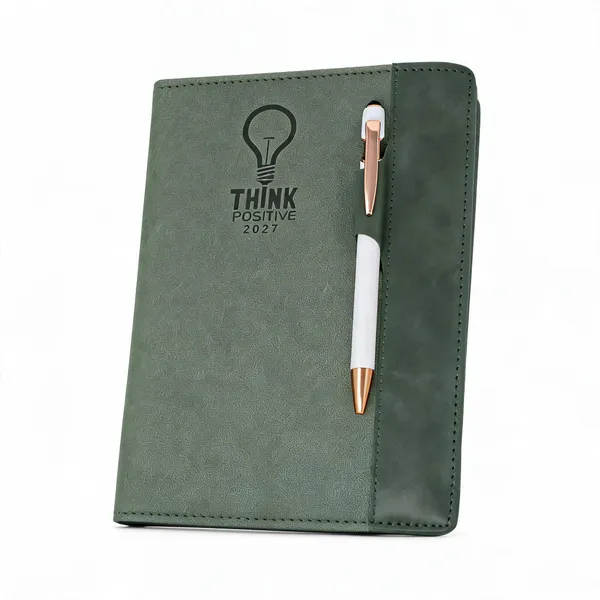 Green_Textured_Pu_Hardcover_2027_Diary_With_Pen