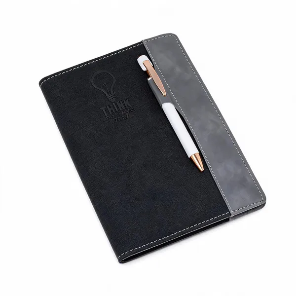 Black_Pu_Notebook_With_Integrated_Pen_Holder_365_Pages
