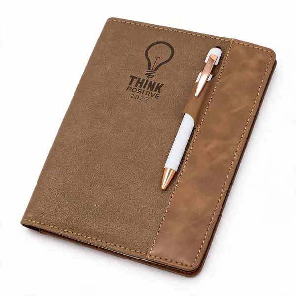 Brown_Textured_Pu_Notebook_With_Pen_Holder_365_Pages
