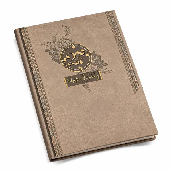 Tan_Floral_Positive_Thinking_Hardcover_Journal_365_Pages
