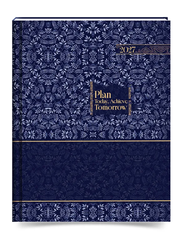 Navy_Blue_Floral_Paper_Cover_2027_Ruled_Planner_Diary
