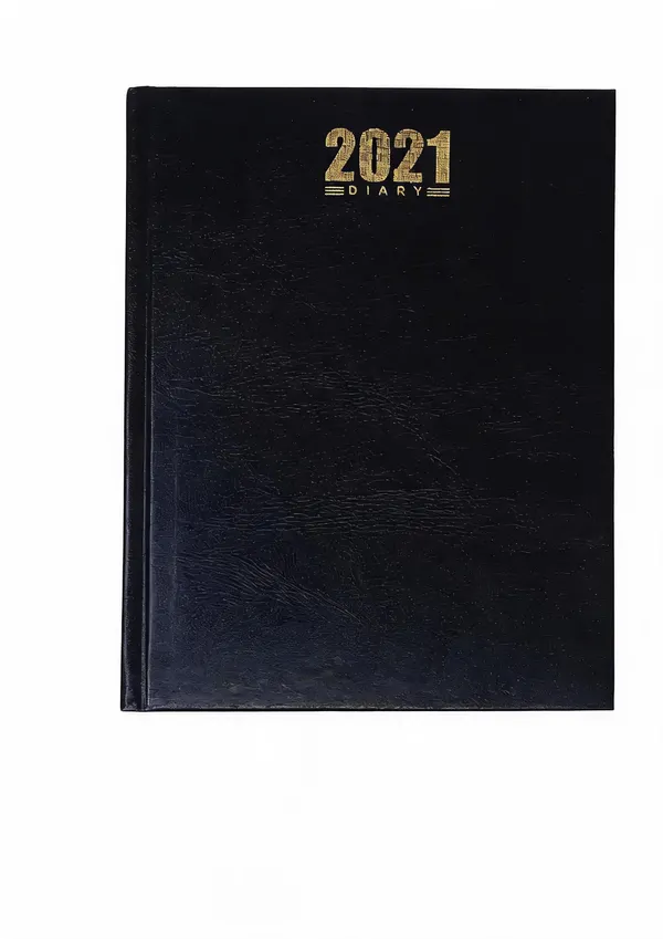 Black_Pu_Hardcover_Gold_Accent_2021_Ruled_Diary